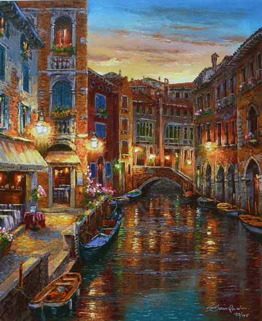 PARK**TWILIGHT VENICE **SIGNED CANVAS (1 of 2)