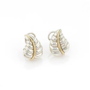 Tiffany & Co. Sterling 18k Yellow Gold Nature Leaf Clip On Earrings (1 of 3)