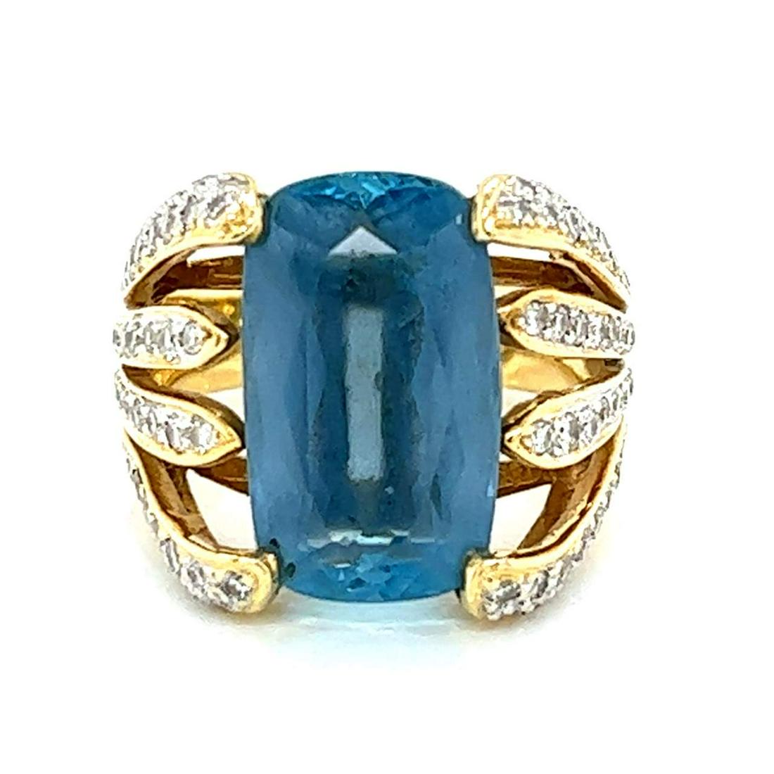 18K Yellow Gold Topaz & Diamond Ring (1 of 3)