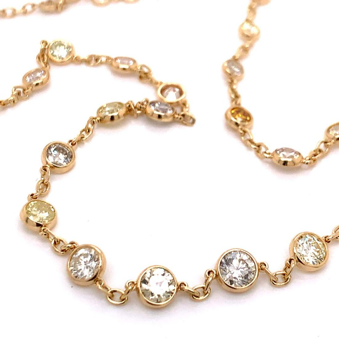18K Yellow Gold 6.80 Ct. Diamond by the Yard Necklace (1 of 3)