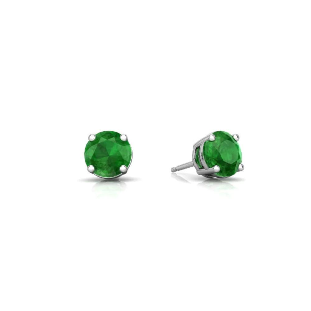 Emerald Solitaire Stud Earring 14k Gold (1 of 1)