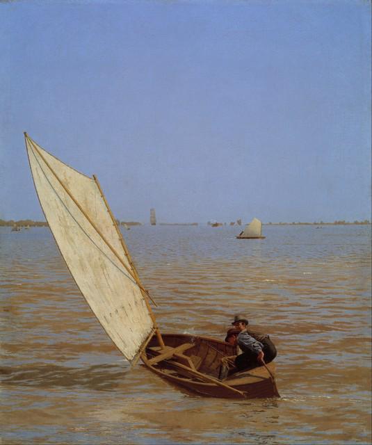 THOMAS EAKINS ** STARTING OUT AFTER SAIL **: Artist: Thomas Eakins Title: Starting Out After Sail Medium: Fine Art Giclee on Canvas Image Size: Approximately 20 inches x 16 ¾ inches Framed: Unframed on Unstretched Canvas Biography: Thomas