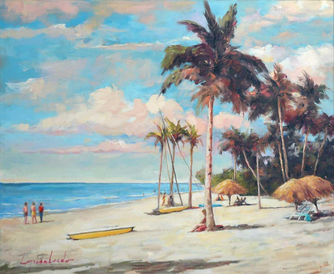 SALCEDO **UNTITLED ** SIGNED ORIGINAL OIL (1 of 2)