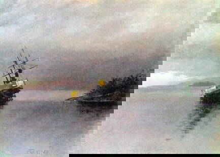 BIERSTADT ** SHIPWRECK IN LORING BAY ALASKA** GICLEE: Artist: Albert Bierstadt (b. 1939) Title: Shipwreck in Loring Bay Alaska Medium: Fine Art Giclee on Canvas Image Size: Approximately 14 ¼ inches x 20 inches Framed: Unframed on Unstretched Canvas