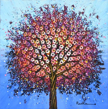 RUDKA **  JOYFUL TREE  ** ORIGINAL ACRYLIC (1 of 2)