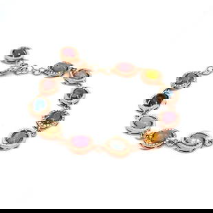 Roberto Coin 18k Diamond Multi-Color Gems 18k Rose Gold Bracelet: Roberto Coin 18k Diamond Multi-Color Gems 18k Rose Gold Bracelet
