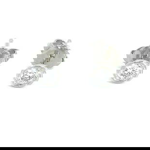 Tiffany & Co. Diamond Platinum By The Yard Stud Earrings by Elsa Peretti: From Tiffany & Co. by designer Elsa Peretti, these elegant authentic earrings are from her Diamond By the Yard Collection, they are crafted from platinum with a polished finish featuring appx: 10 poin