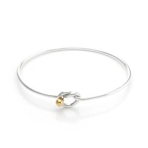Tiffany & Co. Sterling 18k Yellow Gold Wire Knot Hook & Eye Bangle (1 of 4)