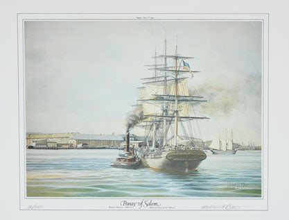 BLASER **PANAY OF SALEM** LITHOGRAPH: Artist: Michael Blaser Title: Panay of Salem Medium: Lithograph on Paper Image Size : Approximately 14 inches x 18 inches Paper Size : Approximately 20 inches x 24 inches Limited Edition: 1000 Framed: