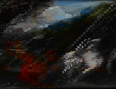 ELSHEIMER ** APOLLO AND CORONIS ** GICLEE: Artist: Adam Elsheimer Title: Apollo and Coronis Medium: Fine Art Reproduction Giclee on Canvas Image Size: Approximately 15 ½ inches x 20 inches Framed: Unframed on Unstretched Canvas Biograph
