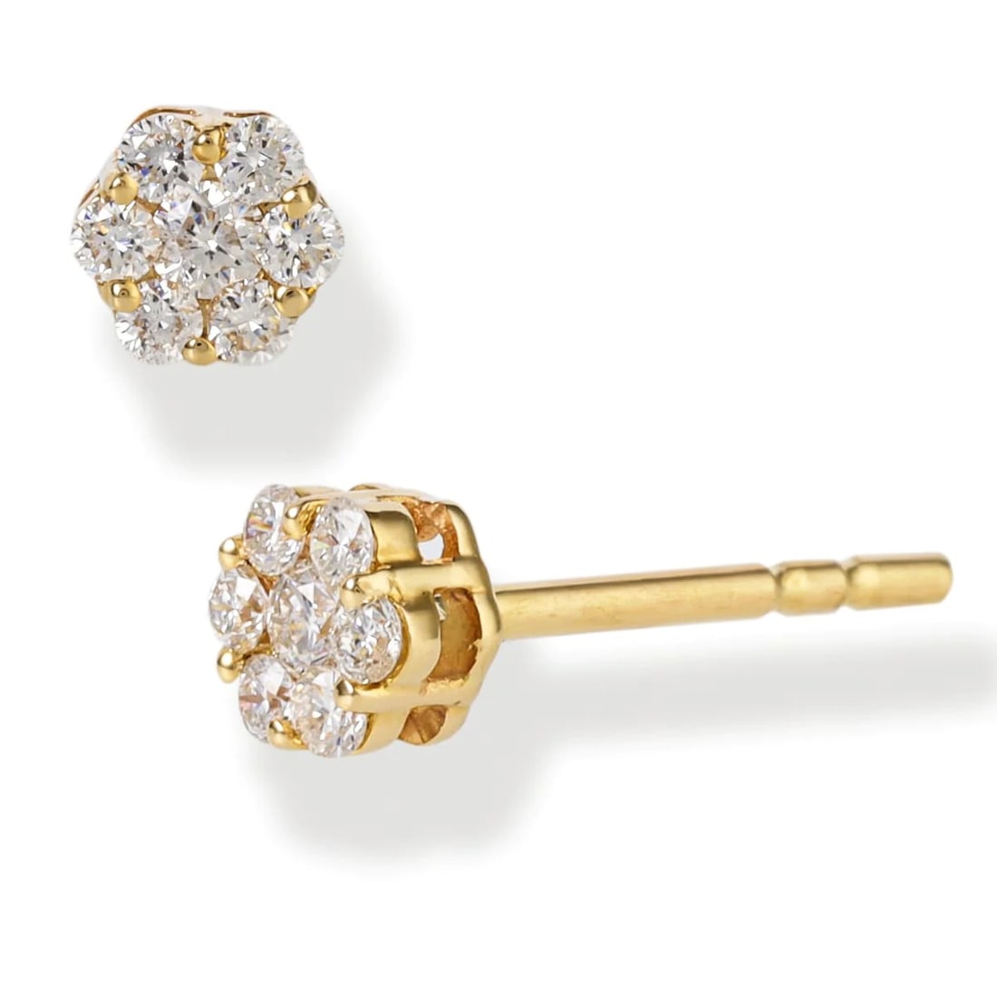 DIAMOND ROUND DISK EAR STUDS (1 of 1)