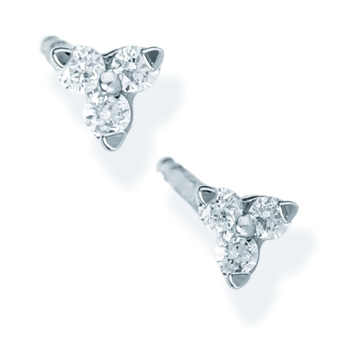 DIAMOND 3 PCS TRIANGLE EAR STUDS (1 of 1)