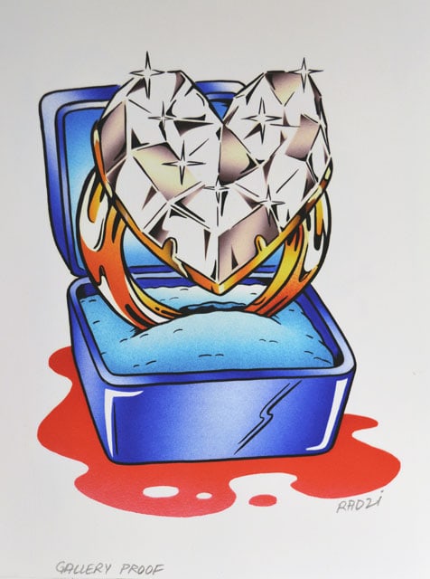 RADZI **DIAMOND RING** GICLEE: Artist: Radzi Title: Diamond Ring Medium: Giclee on Paper Signature: This one-of-a-kind work is hand-signed by the artist at the bottom of the image Image Size: Approximately 8 ½ inches x 6 &fr