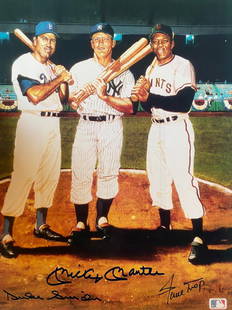 Autographed Duke Snider Mickey Mantle & Willie Mays Baseball Sports Memorabilia Photograph: Artist: Memorabilia Title: Autographed Duke Snider, Mickey Mantle & Willie Mays Baseball Sports Memorabilia Medium: Photograph Signature: Hand Signed Dimensions: 10 x 8 inches Condition: Very Good