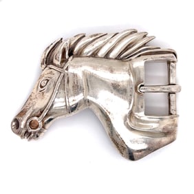 Kieselstein-cord Sterling Silver Horse Belt Buckle