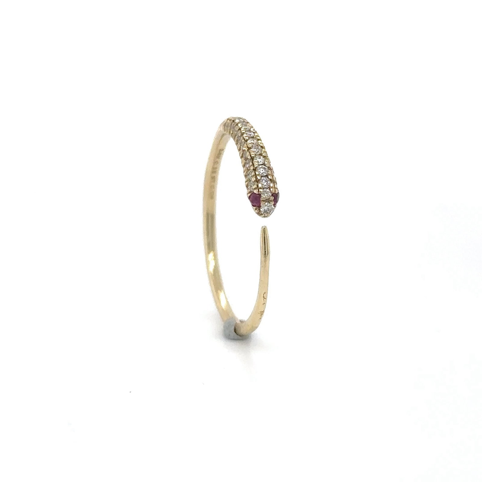14K YELLOW GOLD RUBY AND DIAMONDS SNAKE RING (1 of 3)