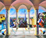 FERJO ** VIEW OF BARCELONA* ORIGINAL ACRYLIC