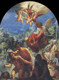 ELSHEIMER **THE BAPTISM OF CHRIST** GICLEE: Artist: Adam Elsheimer Title: The Baptism of Christ Medium: Fine Art Giclee on Canvas Image Size: Approximately 20 inches x 15 inches Framed: Unframed on Unstretched Canvas Biography: Adam Elsheimer (