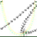 14KT YELLOW GOLD EMERALD ROUND SHAPE DANGLING NECKLACE