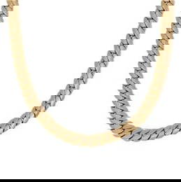 Cartier Vintage 18k Yellow Gold 8mm Wide Curb Link Collar Necklace 17" L