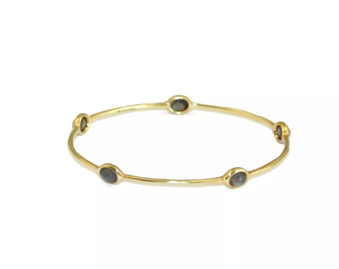 Ippolita Rock Candy Hematite 5 Station 18k Yellow Gold Bangle (1 of 5)