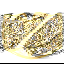 Kieselstein-Cord Flower King 18K Yellow Gold Diamond Bangle Bracelet