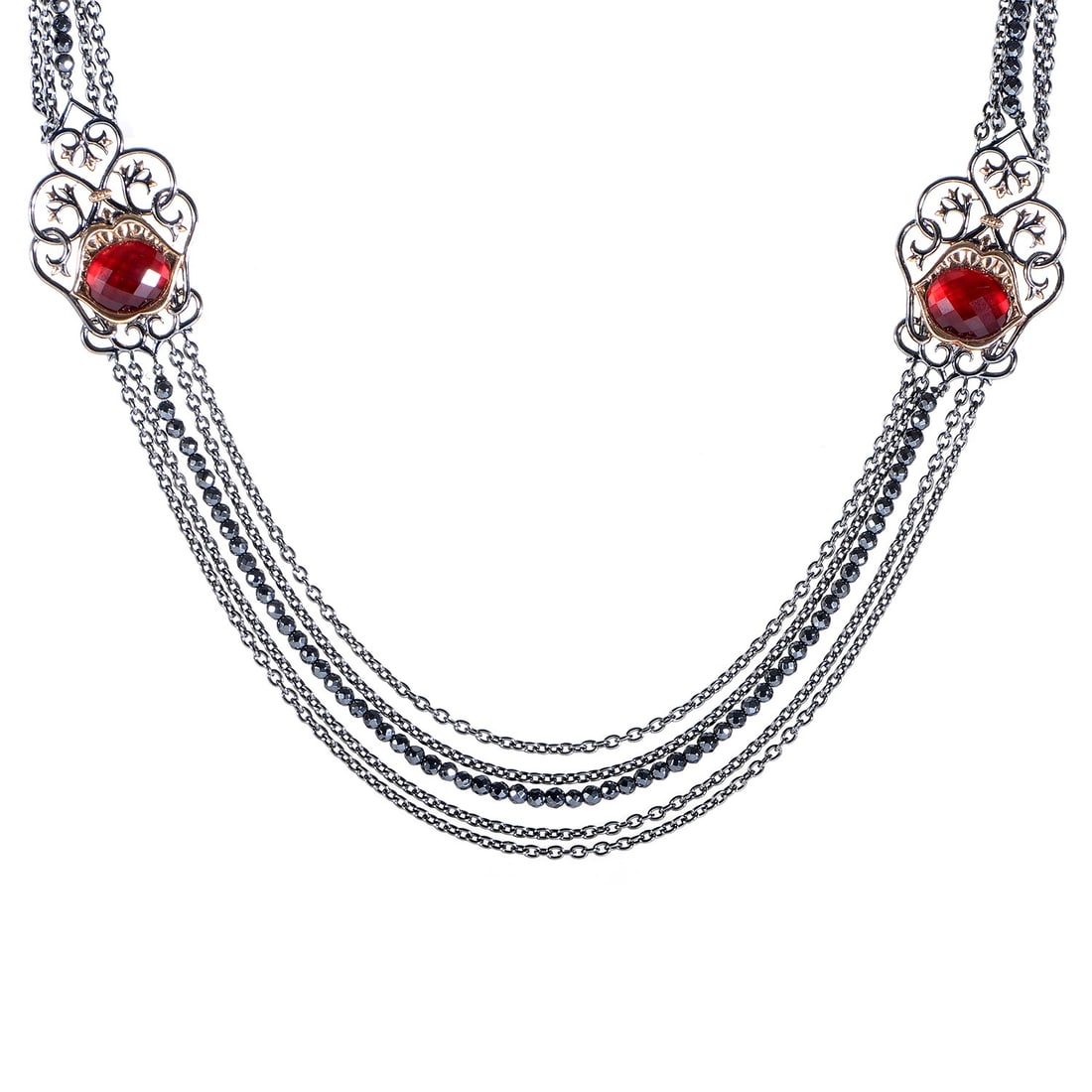 Stephen Webster Les Dents de la Mer Sterling Silver & Quartz Necklace: Boasting a strong aura of vintage beauty and classic luxury, this exquisite addition to the Les Dents de la Mer collection from Stephen Webster is a truly majestic sight to behold, with the magnificen