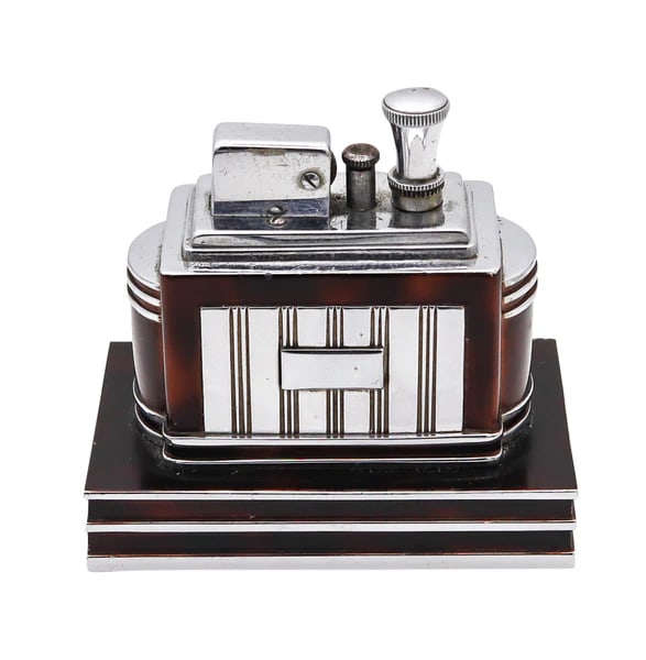 RONSON 1938 Art Deco Machine Age Lacquered Deluxe Classic Touch Tip Lighter (1 of 10)