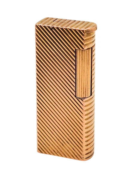 DUNHILL PARIS 1952 Aldunil Gas Pocket Lighter In 18kt Gold Vermeil .800  Silver (1 of 9)