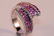 Ring 14k White Gold Diamonds and Pink Sapphires. - 4