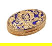 European 1930 Baroque Revival Blue Enameled Pill Box In Solid 18Kt yellow Gold