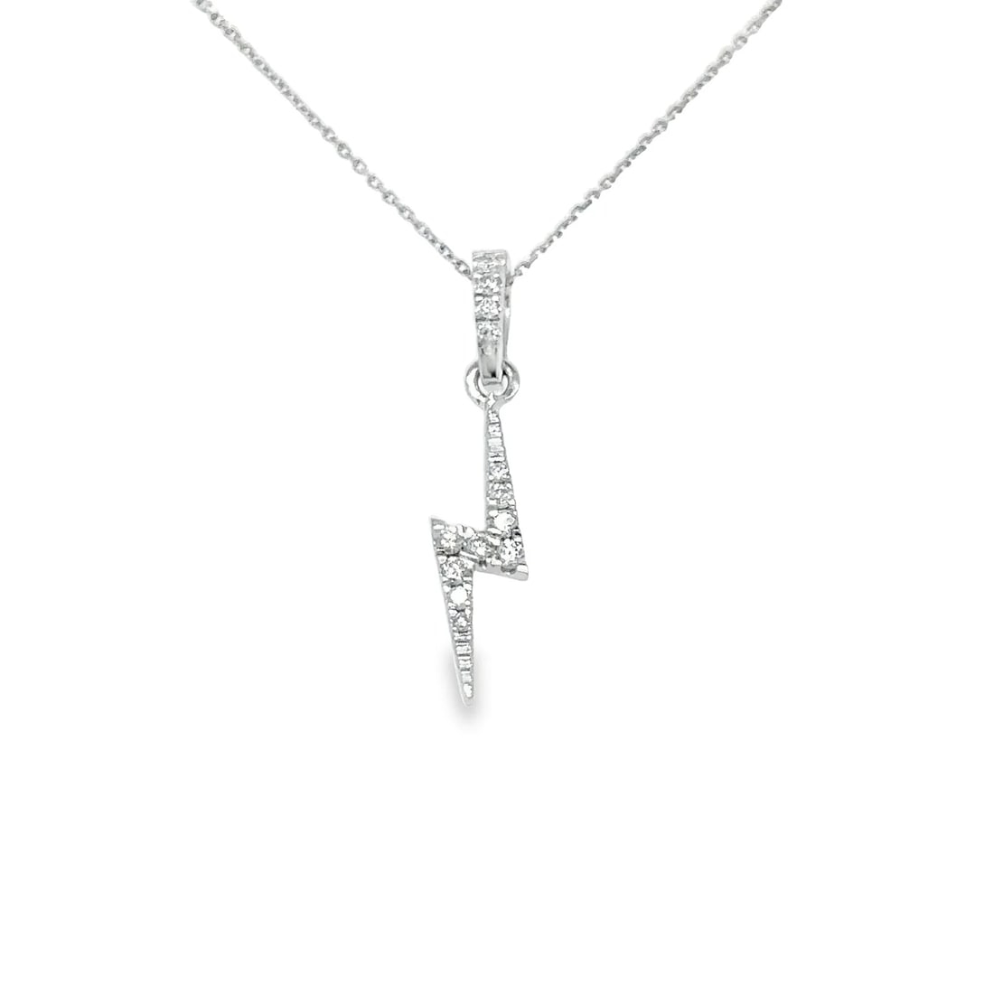 14KT WHITE GOLD DIAMOND LIGHTNING BOLT PENDANT (1 of 1)