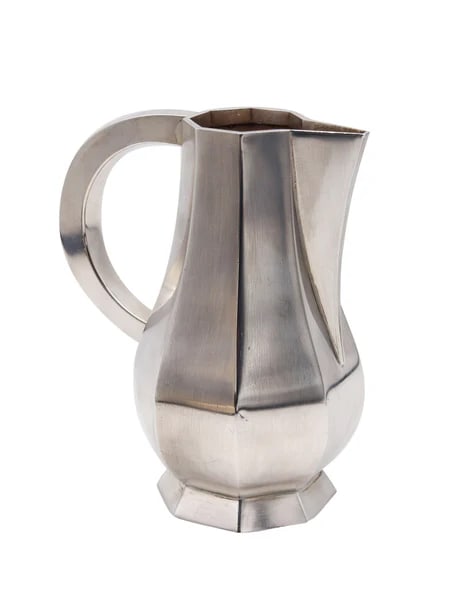 Wiwen Nilsson 1974 Sweden Art Deco Pattern Geometric Jar In .925 Sterling  Silver (1 of 5)