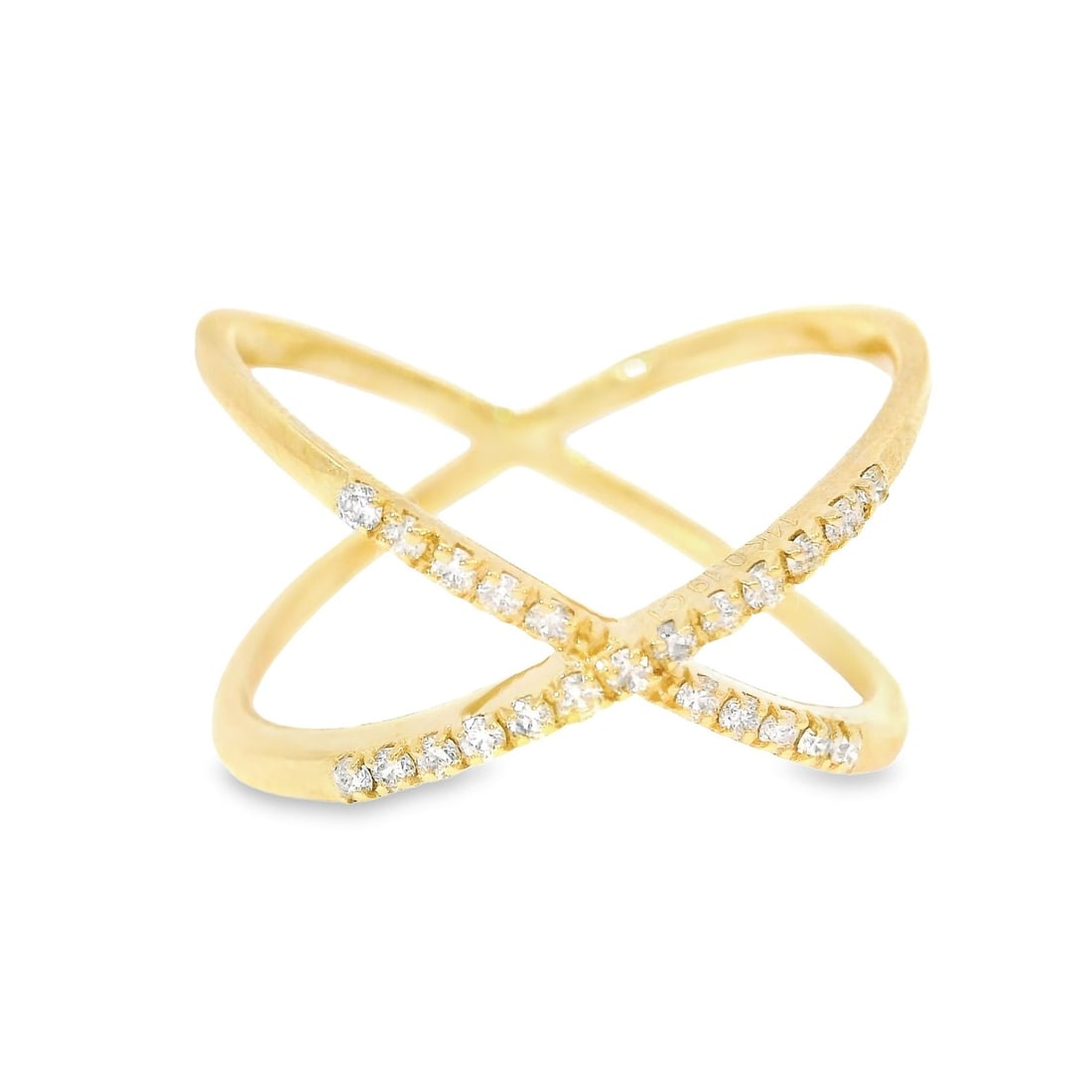 14KT YELLOW GOLD X DIAMOND RING (1 of 3)