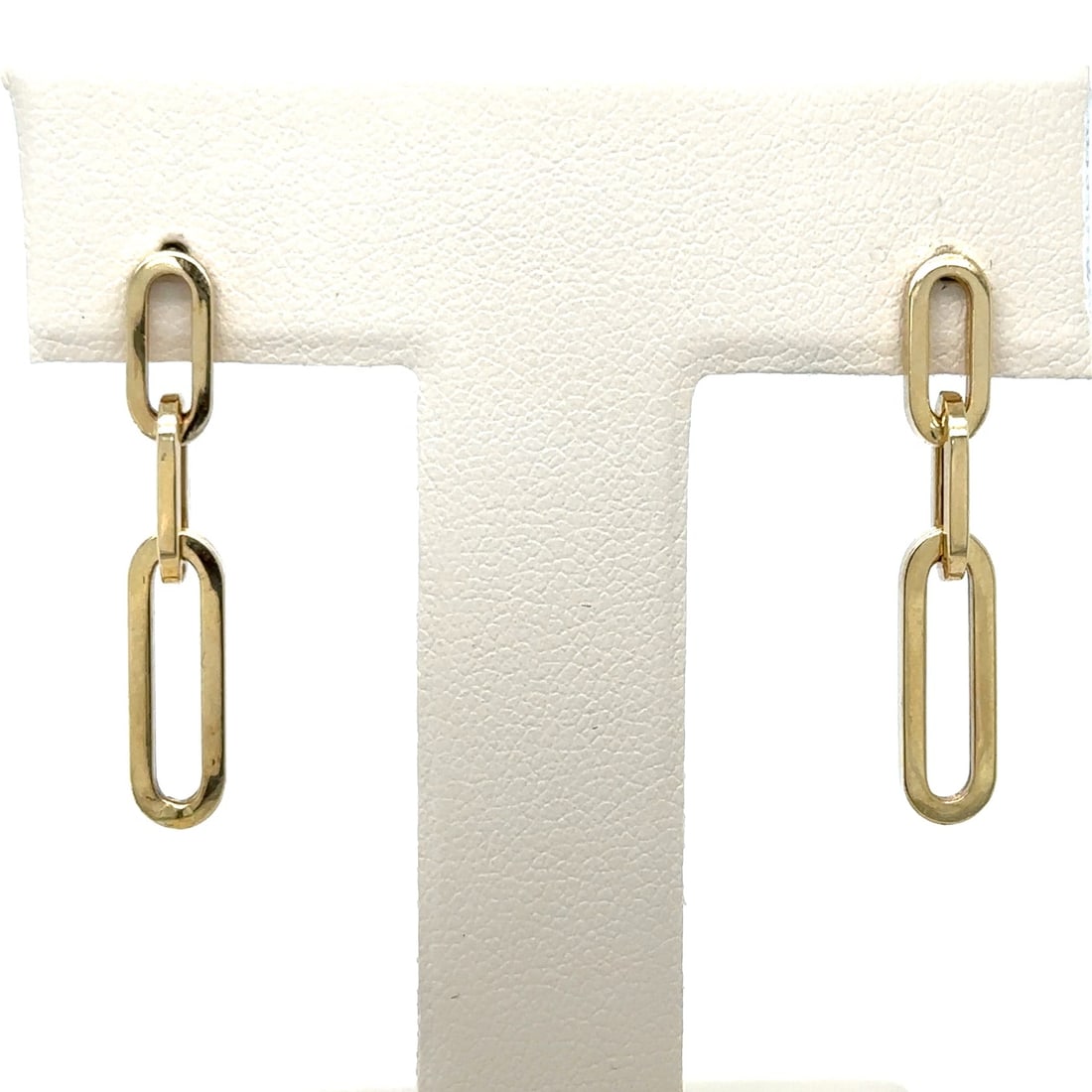 14KT YELLOW GOLD PAPERCLIP EARRING (1 of 2)