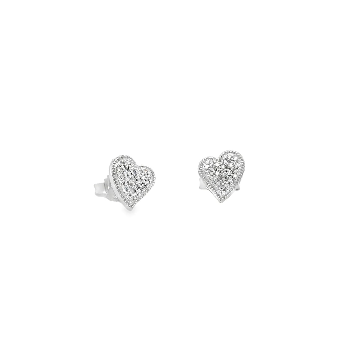 14KT WHITE GOLD DIAMOND HEART EARRING (1 of 1)