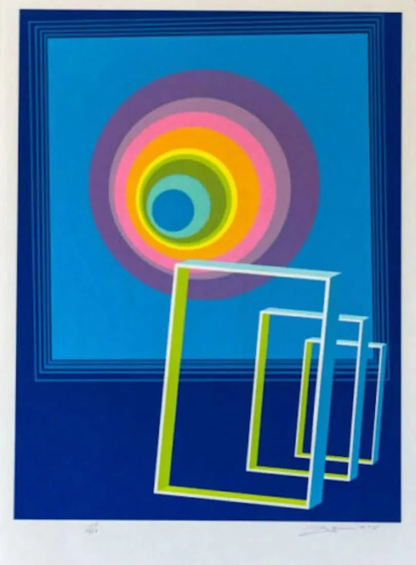 Rita Simon Screenprint Spacescape: Screenprint titled Spacescape Year 1978 Signed lower right numbered from the edition 300 Sight size 26” x 33.5”