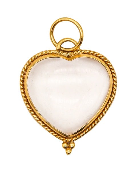 TEMPLE ST CLAIR Byzantine Heart Pendant 22Kt Gold And 35 Cts Rock Quartz (1 of 5)