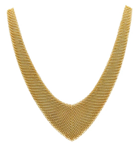 TIFFANY & CO. 1980 Elsa Peretti Draped Mesh Necklace in 18Kt Gold Vermeil On Silver (1 of 4)