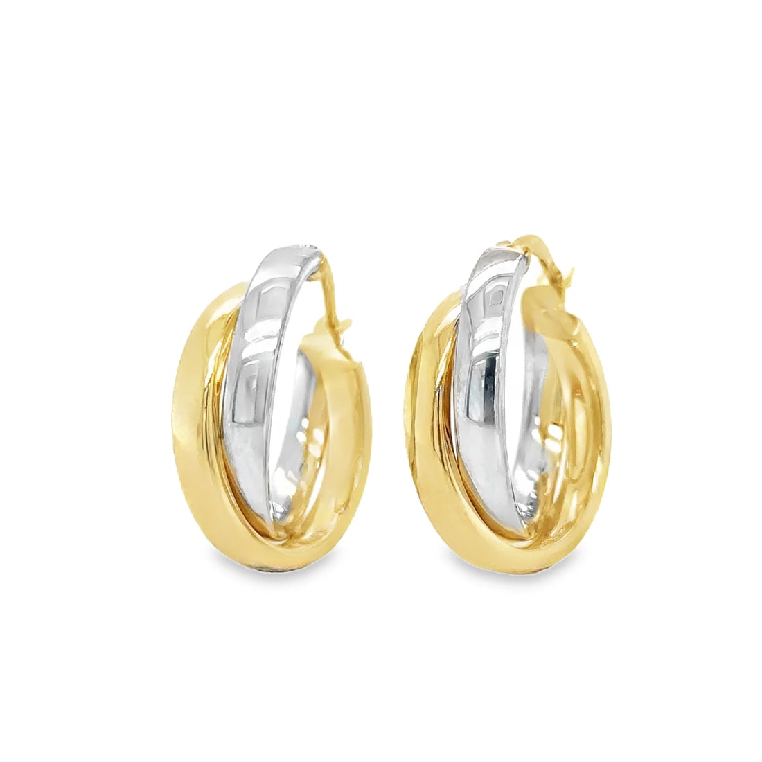 14KT TWO TONE GOLD EARRING (1 of 3)