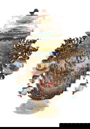 China Republic Post 1912 Inside Painted Rock Crystal Vase With Sterling Silver & Enamel