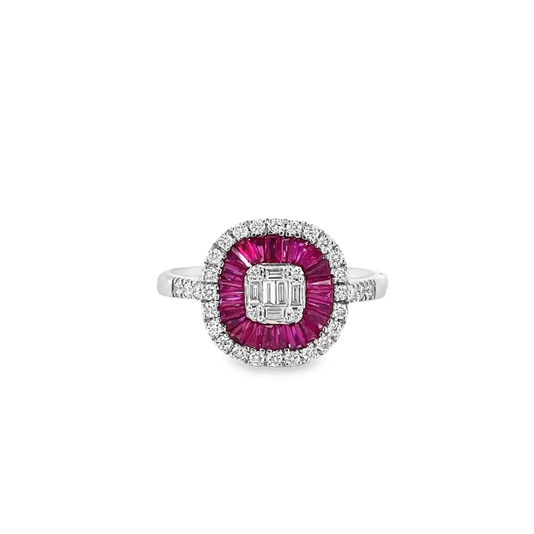 14KT WHITE GOLD RUBY AND DIAMONDS RING (1 of 4)