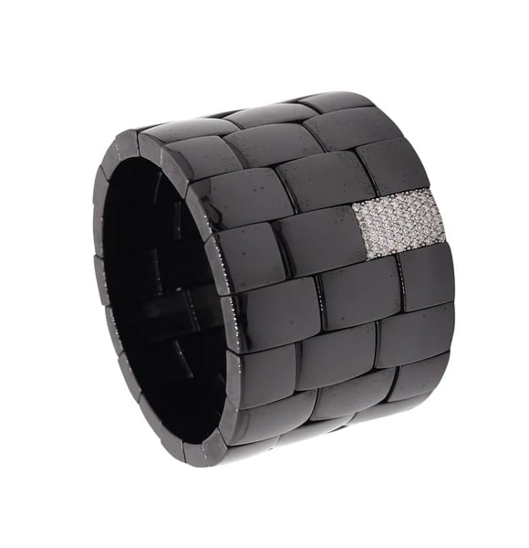 ROBERTO DEMEGLIO Black Ceramic Bracelet In 18Kt White Gold With VS Diamonds (1 of 5)