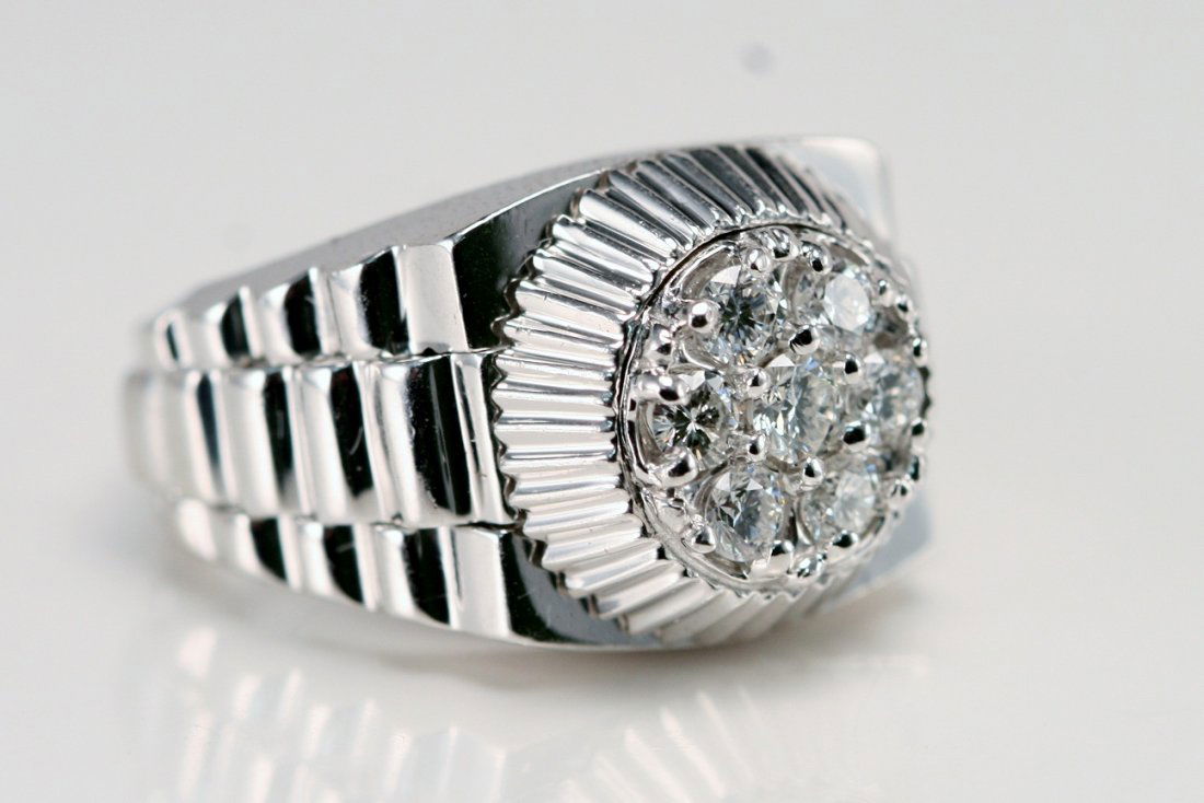 14K WT GOLD MENS DIAMOND ROLEX RING