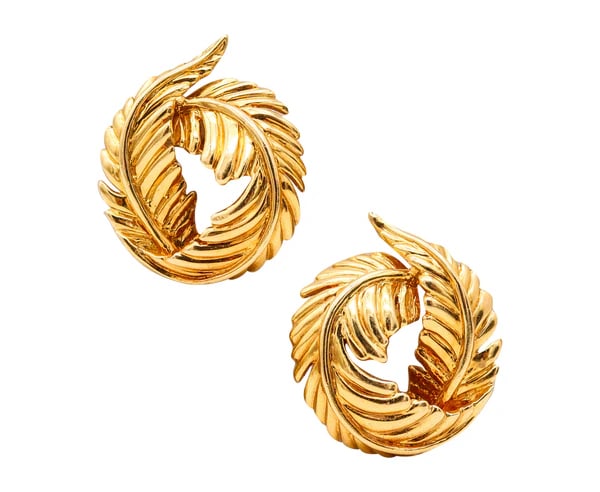 VERDURA Milan 1960 Iconic Twisted Leaves Clips On Earrings In 18Kt Yellow  Gold (1 of 5)