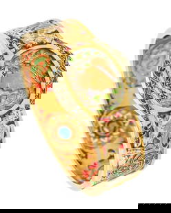 LLUIS MASRIERA 1915 Barcelona Art Nouveau Plique Au Jour Bracelet In 18Kt Gold: An art-nouveau Noucentisme bracelet designed by Lluís Masriera.This is an absolutely gorgeous bracelet created in Barcelona Spain by the renowned jeweler Lluís Masriera, back in the 1910-1915. This