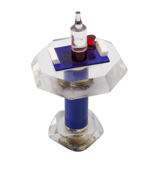 DOLCE-VITA 1950 Amusement French Bar-Table Petrol Lighter In Acrylic & Metal (1 of 4)