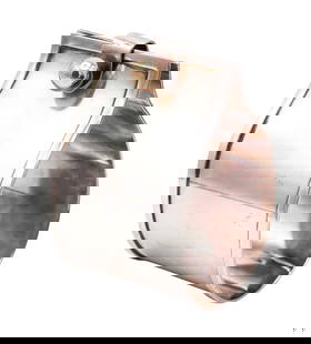 CARTIER 1975 Modernist Manchette Bangle Bracelet In Sterling & 14Kt Yellow  Gold: An important bangle-bracelet designed by Cartier.This unusual and rare bangle bracelet was created by the French jewelry house of Cartier, back in 1975. The modernist manchette bracelet is fantastic,