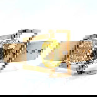BIRKS 14K Yellow Gold & Platinum Certified No-heat Ceylon Sapphire &  Diamond Bracelet: BIRKS 14K Yellow Gold & Platinum Certified No-heat Ceylon Sapphire & Diamond BraceletWeighing 30.5 gramsSet with a Certified 13.68 Ct. No-heat Ceylon Yellow SapphireAlong with 22 Diamonds weighing app