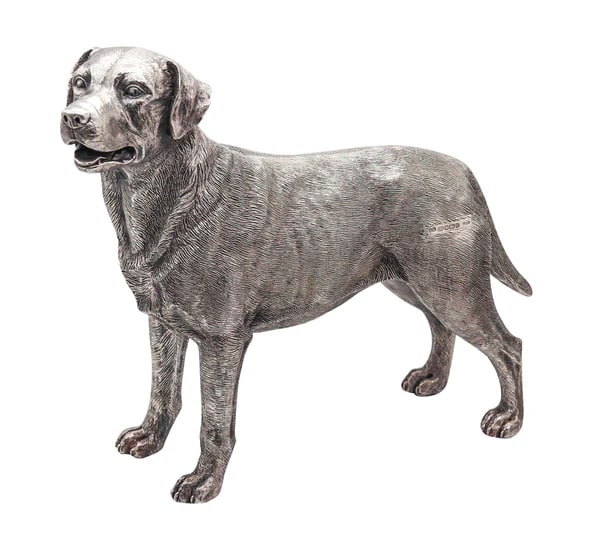 CAMELOT SILVERWARE England Desk Labrador Retriever Dog Sculpture In .925  Sterling (1 of 4)